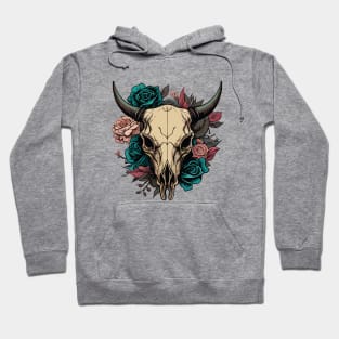 Bull skull and flowers | Bones and Botany Hoodie